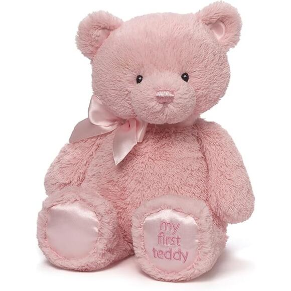 Baby Gund My First Teddy Bear Plush Embroidered Nursery Shower Gift Ribbon 15” - Picture 1 of 10